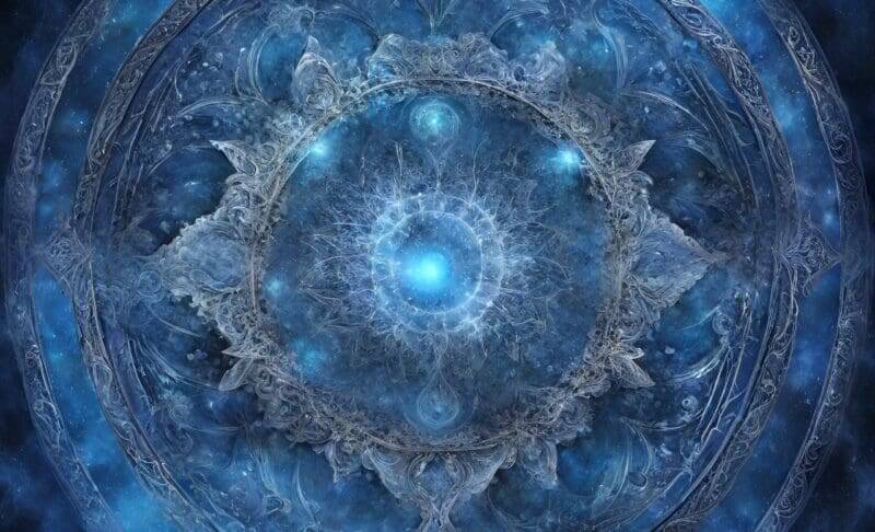 magnificent geometric shape art in blue