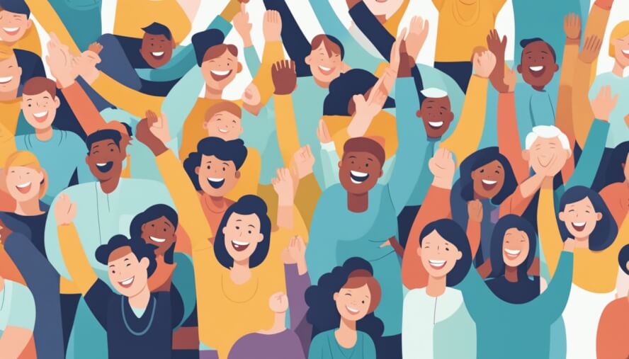 a large group of diverse people gathered together discussing how to find support groups
