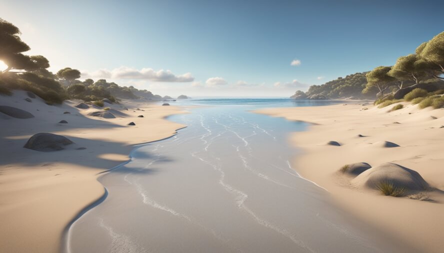 Free Therapy Australia" written in the sand along the beach and the ocean with tropical vegetation around