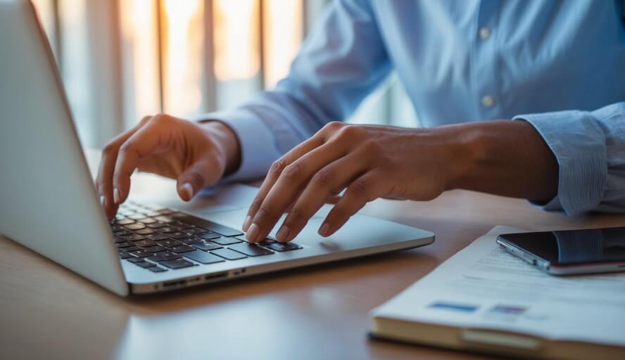 A person searching online for an English-speaking therapist in Dubai
