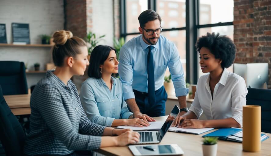 Therapists in a cozy Detroit office, offering support and guidance to clients struggling with work-related stress